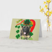 Duitse herder St. Patrick's Day Kaart (Gele Bloem)
