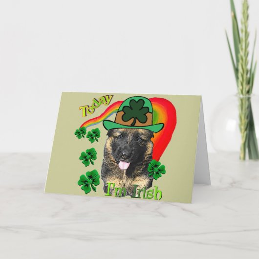 Duitse herder St. Patrick's Day Kaart (Voorkant)