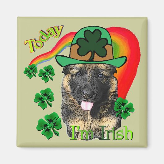 Duitse herder St. Patrick's Day Magneet (Voorkant)
