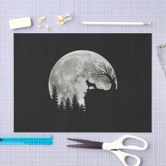 Duitse herder staande op berg Halloween Tissuepapier (Craft)