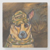 Duitse Herder        Stenen Onderzetter (Voorkant)