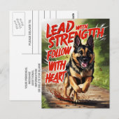 Duitse herder sterkte en hart briefkaart (Voorkant / Achterkant)