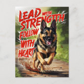 Duitse herder sterkte en hart briefkaart (Voorkant)