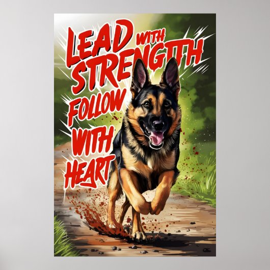 Duitse herder sterkte en hart poster (Voorkant)