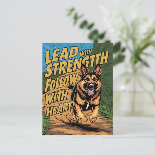 Duitse Herder Sterkte & Hart Briefkaart (Staand voorkant)