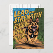 Duitse Herder Sterkte & Hart Briefkaart (Voorkant / Achterkant)