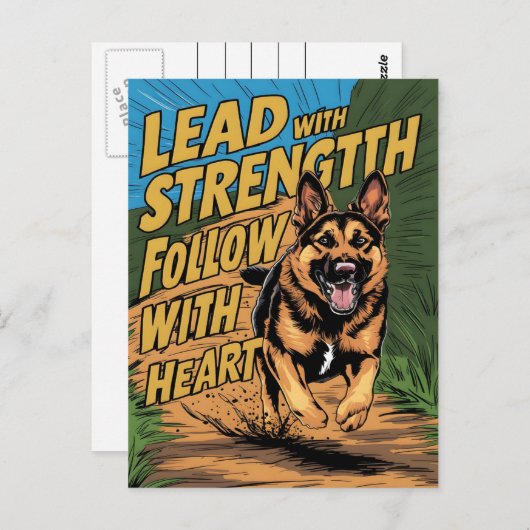 Duitse Herder Sterkte & Hart Briefkaart (Voorkant / Achterkant)