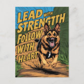 Duitse Herder Sterkte & Hart Briefkaart (Voorkant)