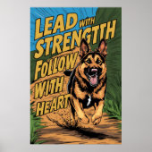 Duitse Herder Sterkte & Hart Poster (Voorkant)