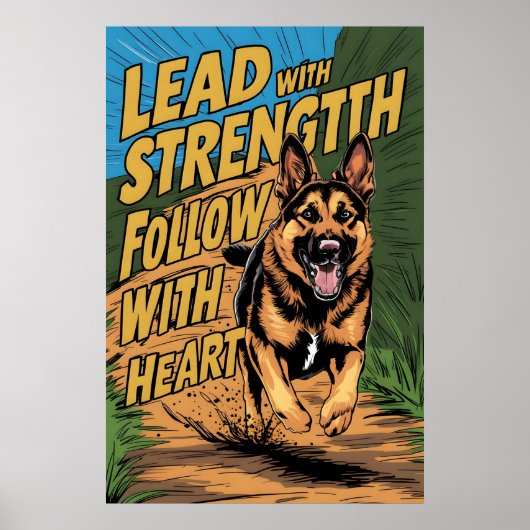 Duitse Herder Sterkte & Hart Poster (Voorkant)