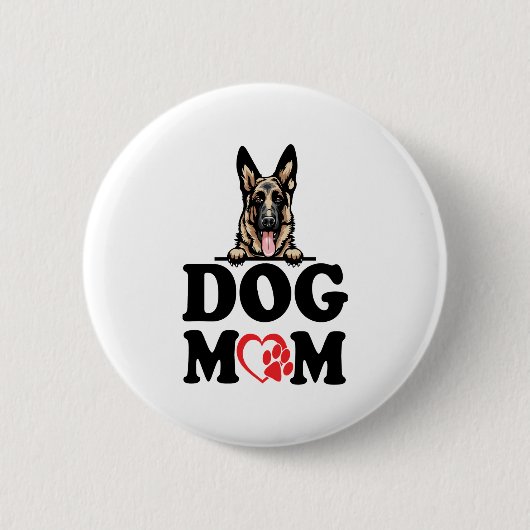 Duitse Herder Stickers - Duitse Herder Hond Moeder Ronde Button 5,7 Cm (Voorkant)