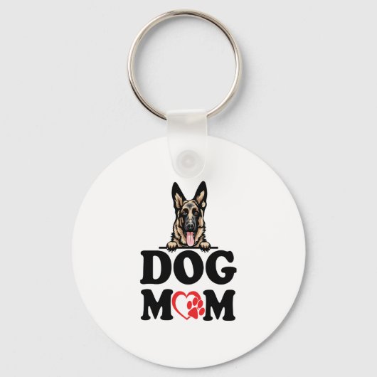 Duitse Herder Stickers - Duitse Herder Hond Moeder Sleutelhanger (Voorkant)
