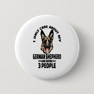 Duitse herder Stickers - Ik geef alleen om mijn GE Ronde Button 5,7 Cm