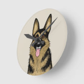 Duitse herder | striphond | Pet Art Ronde Klok (Hoek)