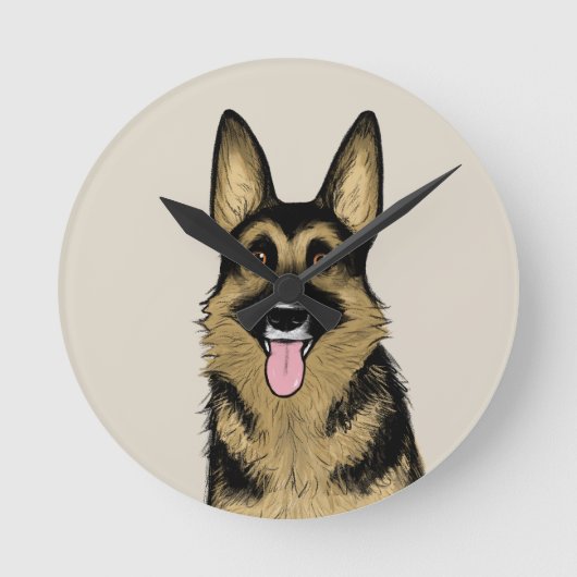Duitse herder | striphond | Pet Art Ronde Klok (Voorkant)