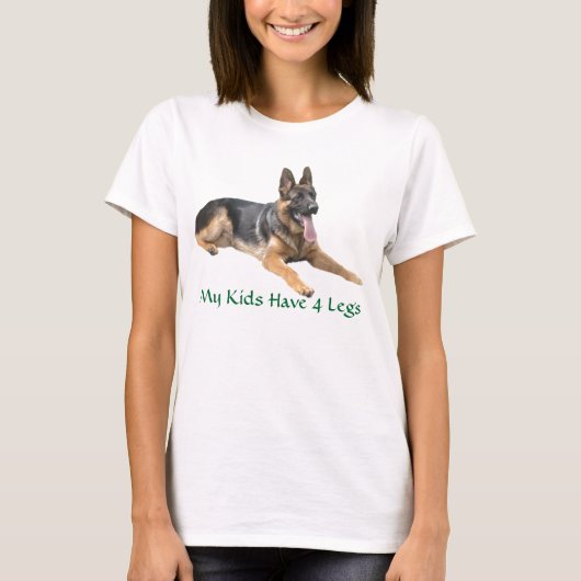 Duitse herder T-shirt Mijn Kinderen hebben vier le (Voorkant)
