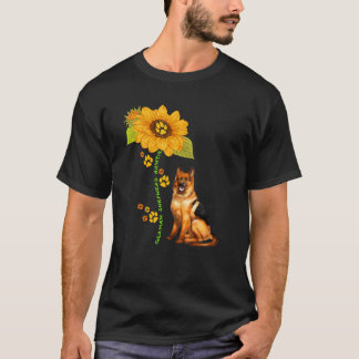 Duitse herder tante zonnebloem hond paws eigenaar t-shirt