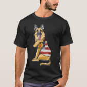 Duitse herder Tattoo hond Ik hou van papa vaders T-shirt (Voorkant)