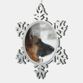 Duitse herder tin sneeuwvlok ornament (Rechts)