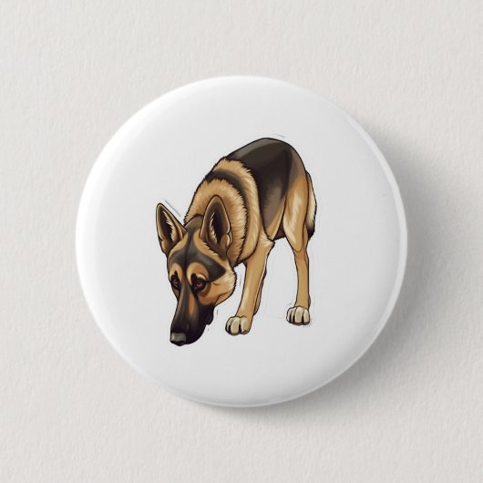 Duitse herder Tracking Ronde Button 5,7 Cm (Voorkant)