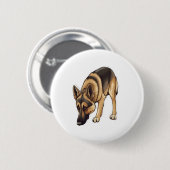 Duitse herder Tracking Ronde Button 5,7 Cm (Voorkant /achterkant)