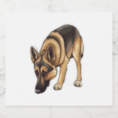 Duitse herder Tracking Sparkling Wijnetiket (Enkel label)