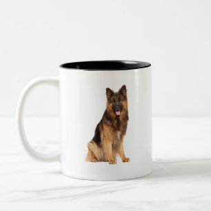 Duitse Herder, tumbler wrap straight design, hond Tweekleurige Koffiemok