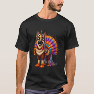 Duitse Herder Turkije Grappige Thanksgiving Dier D T-shirt