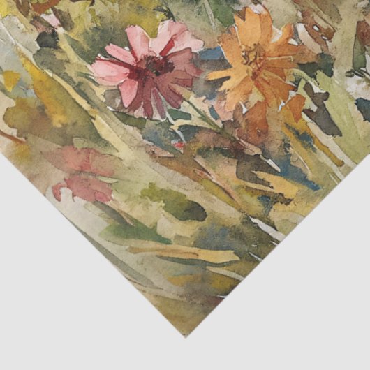 Duitse herder tussen wilde bloemen ontkoppeling tissuepapier (Detail)