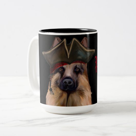 DUITSE HERDER TWEEKLEURIGE KOFFIEMOK (Voorkant links)