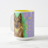 DUITSE HERDER TWEEKLEURIGE KOFFIEMOK (Voorkant links)