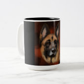 DUITSE HERDER TWEEKLEURIGE KOFFIEMOK (Voorkant links)