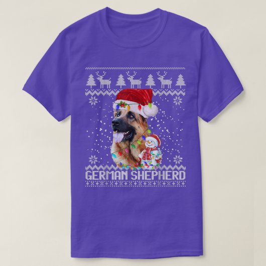 duitse herder Ugly KerstSweaters T-shirt (Design voorkant)