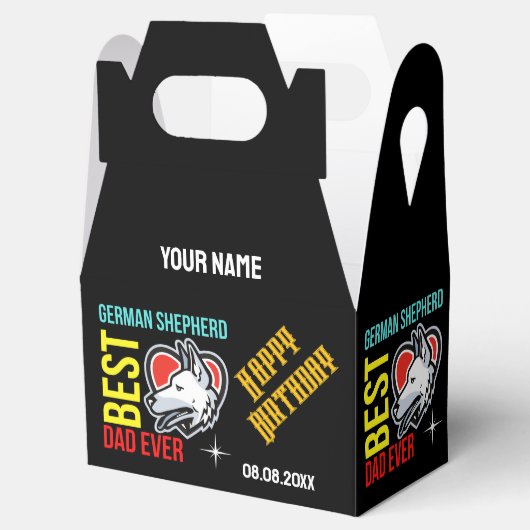 Duitse herder vader, hond vader verjaardag bedankdoosjes (Geopend)