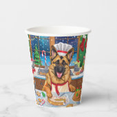 Duitse herder vakantie bakken: feestelijke kerst papieren bekers (Voorkant)