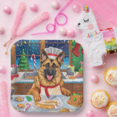 Duitse herder vakantie bakken: feestelijke kerst papieren bordje (Feest)