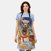 Duitse herder vakantie bakken: feestelijke kerst schort (Gedragen)