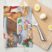 Duitse herder vakantie bakken: feestelijke kerst theedoek (Quarter Fold)