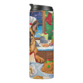 Duitse herder vakantie bakken: feestelijke kerst thermosbeker (Geroteerd rechts)
