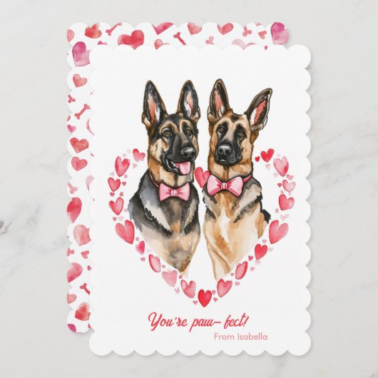 Duitse herder Valentijnsdag Je bent Pawfect schatt Feestdagenkaart (Voorkant / Achterkant)