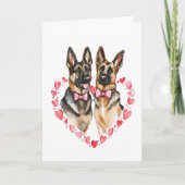 Duitse herder Valentijnsdag liefde hond ouders Feestdagen Kaart (Voorkant)