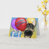 Duitse Herder Verjaardag Kaart (Gele Bloem)