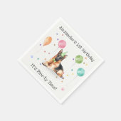 Duitse herder verjaardagsfeestje servet (Hoek)