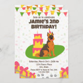 Duitse herder verjaardagsuitnodiging kaart (Voorkant / Achterkant)