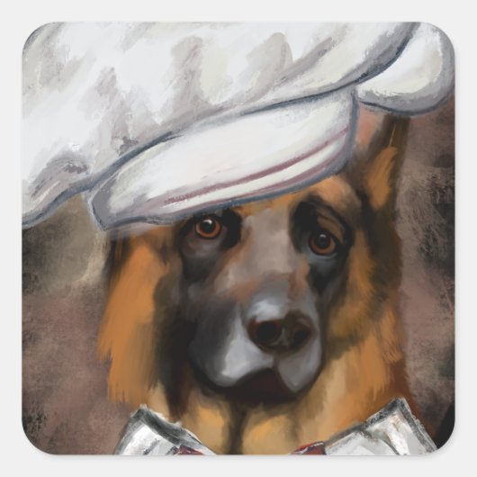 Duitse Herder Vierkante Sticker (Voorkant)