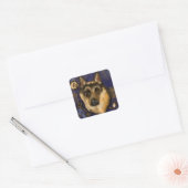 DUITSE HERDER        VIERKANTE STICKER (Envelop)