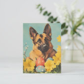 Duitse herder vintage Pasen Briefkaart (Staand voorkant)