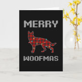 Duitse herder vrolijke woefmas cadeaus kaart (Gele Bloem)