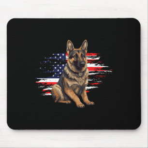 Duitse herder VS Vlag 4 juli hond vader vader vade Muismat