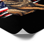 Duitse herder VS Vlag 4 juli hond vader vader vade Poster (Hoek)